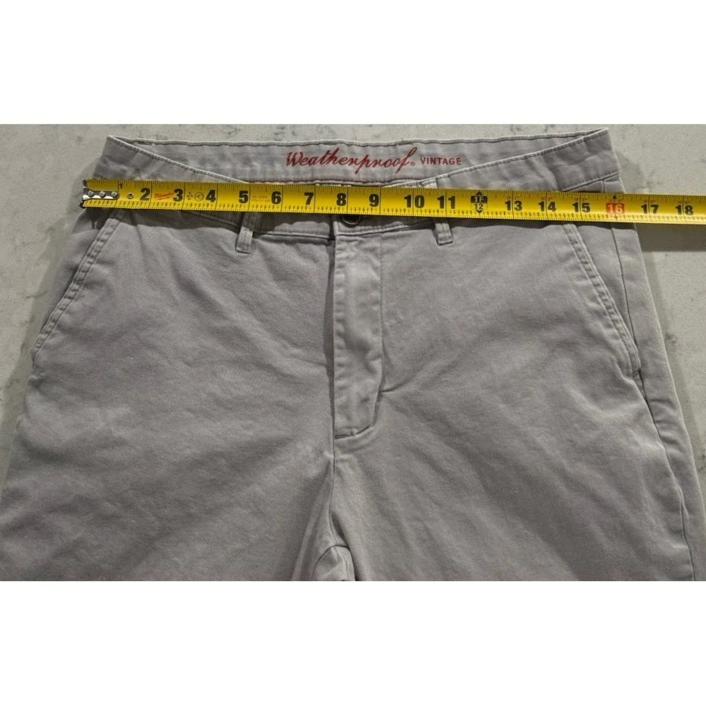 Weatherproof Vintage Pants Mens 32x30 Light Gray Cotton Stretch Smart Casual